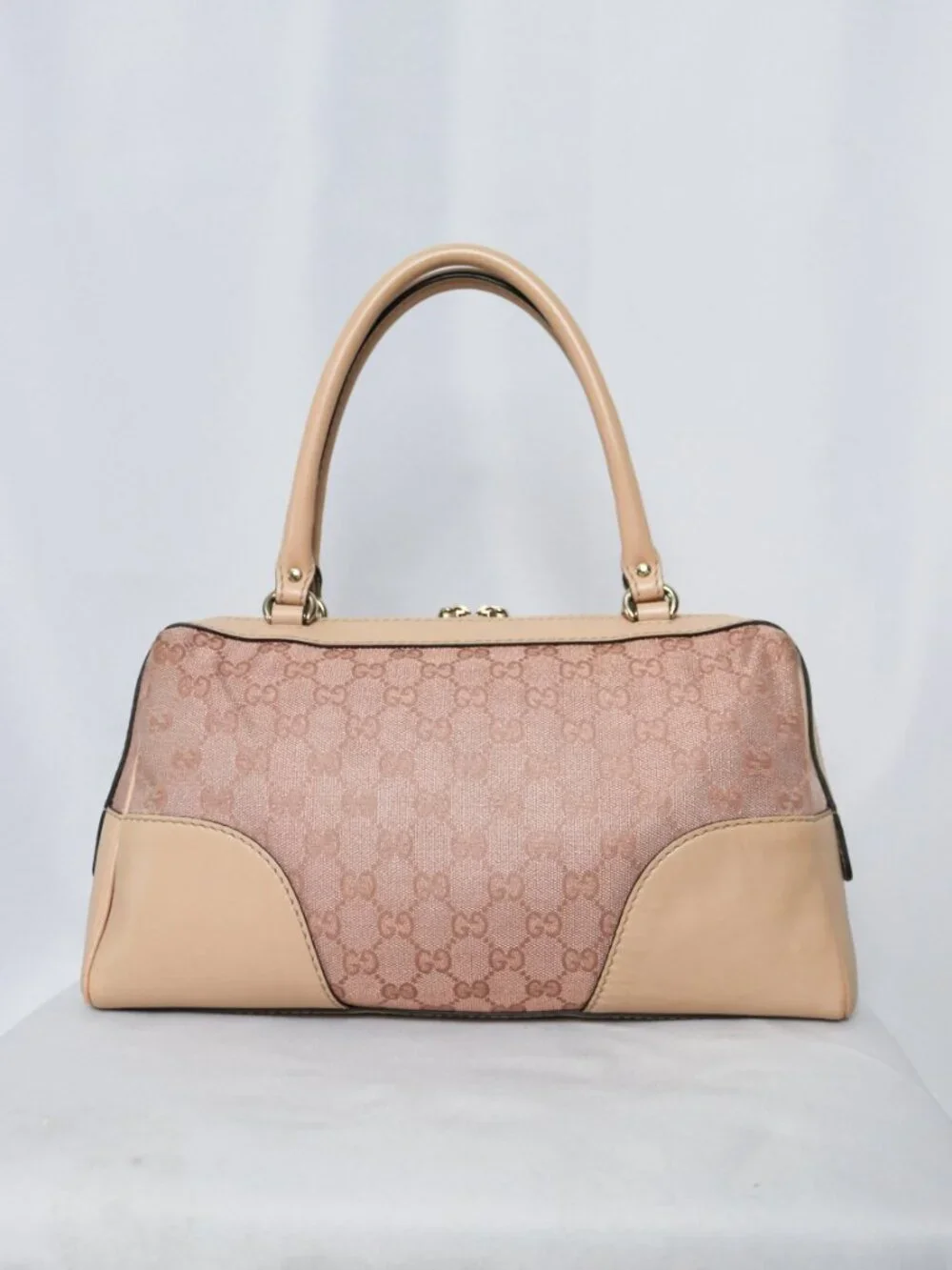 Gucci Lovely Heart pink glittery GG canvas boston bag